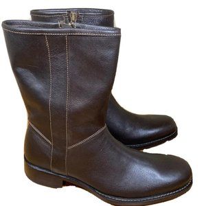 Cole Hann Brown Leather Boot Zip Midcalf Boot Mens Size 10